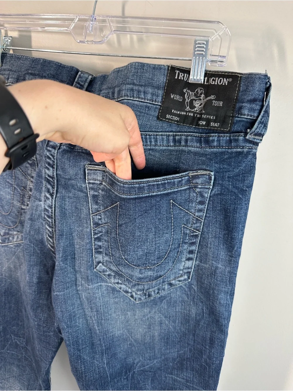 True Religion Ricky Relaxed Straight No Flap Jeans Size 36